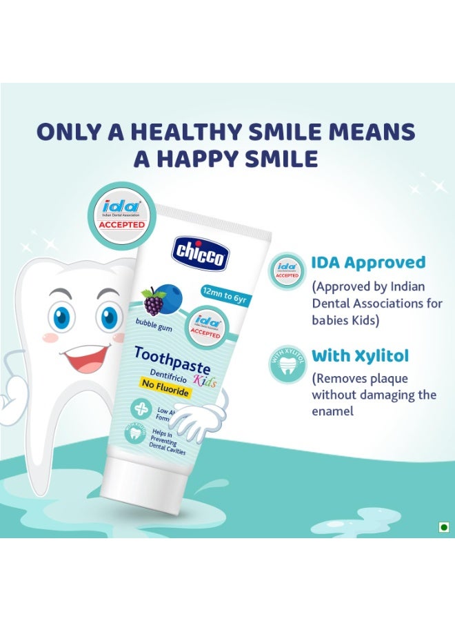 Chicco Toothpaste Bubble Gum 1-6Y 50g No Fluoride - Image 5